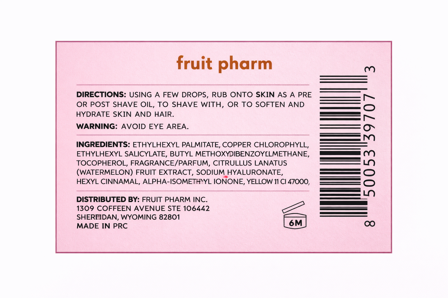 Fruit Pharm Watermelon Sugar Smoothing Face and Body Shave Oil for All Adult Skin Types