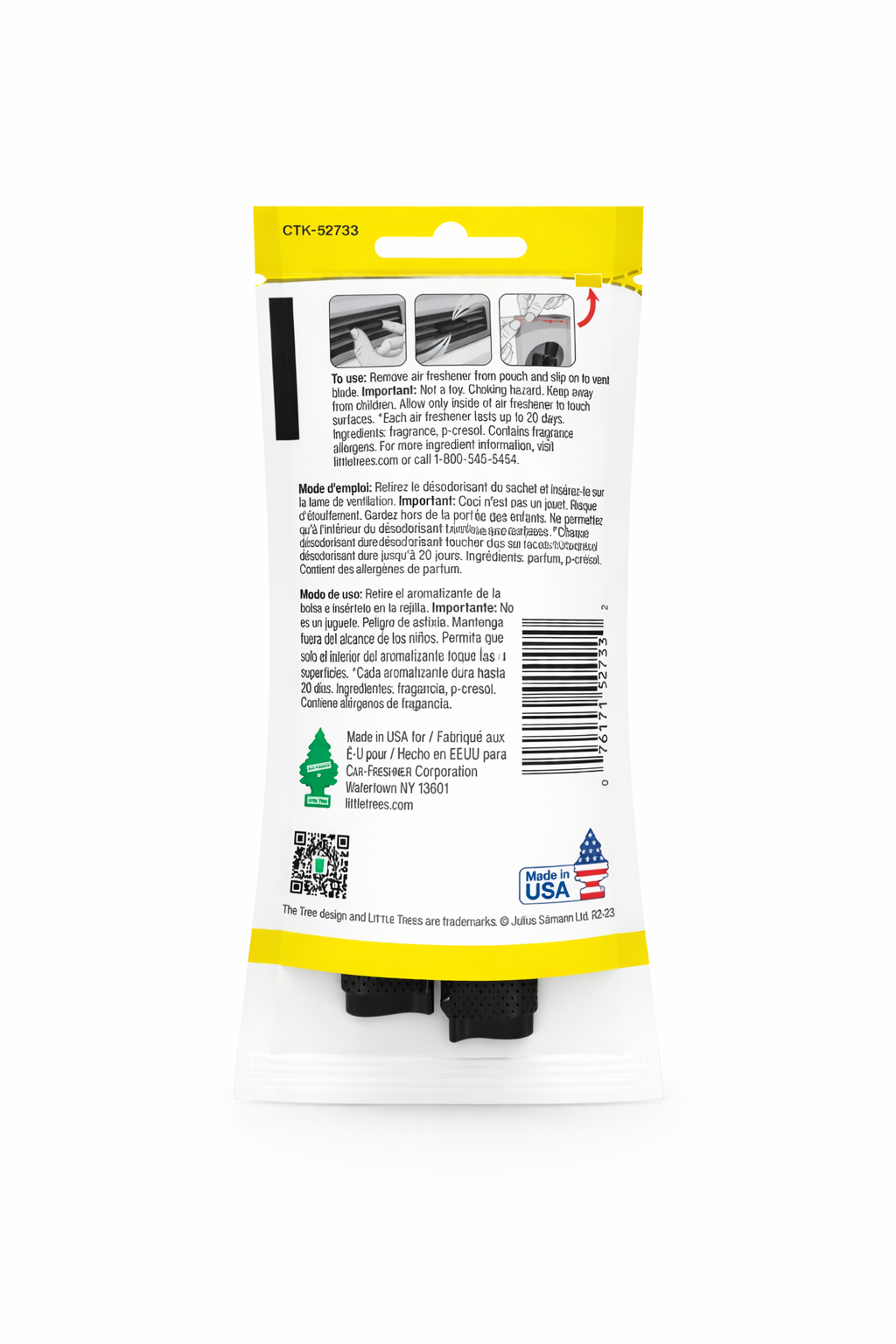 Little Trees Air Freshener Vent Wrap New Car Scent Fragrance 4-Pack