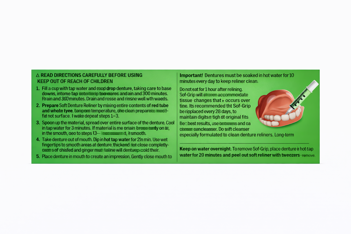 Dentemp Sof-Grip One-Step Denture Reliner 3g – Long Lasting Denture Repair for Loose Fitting Dentures