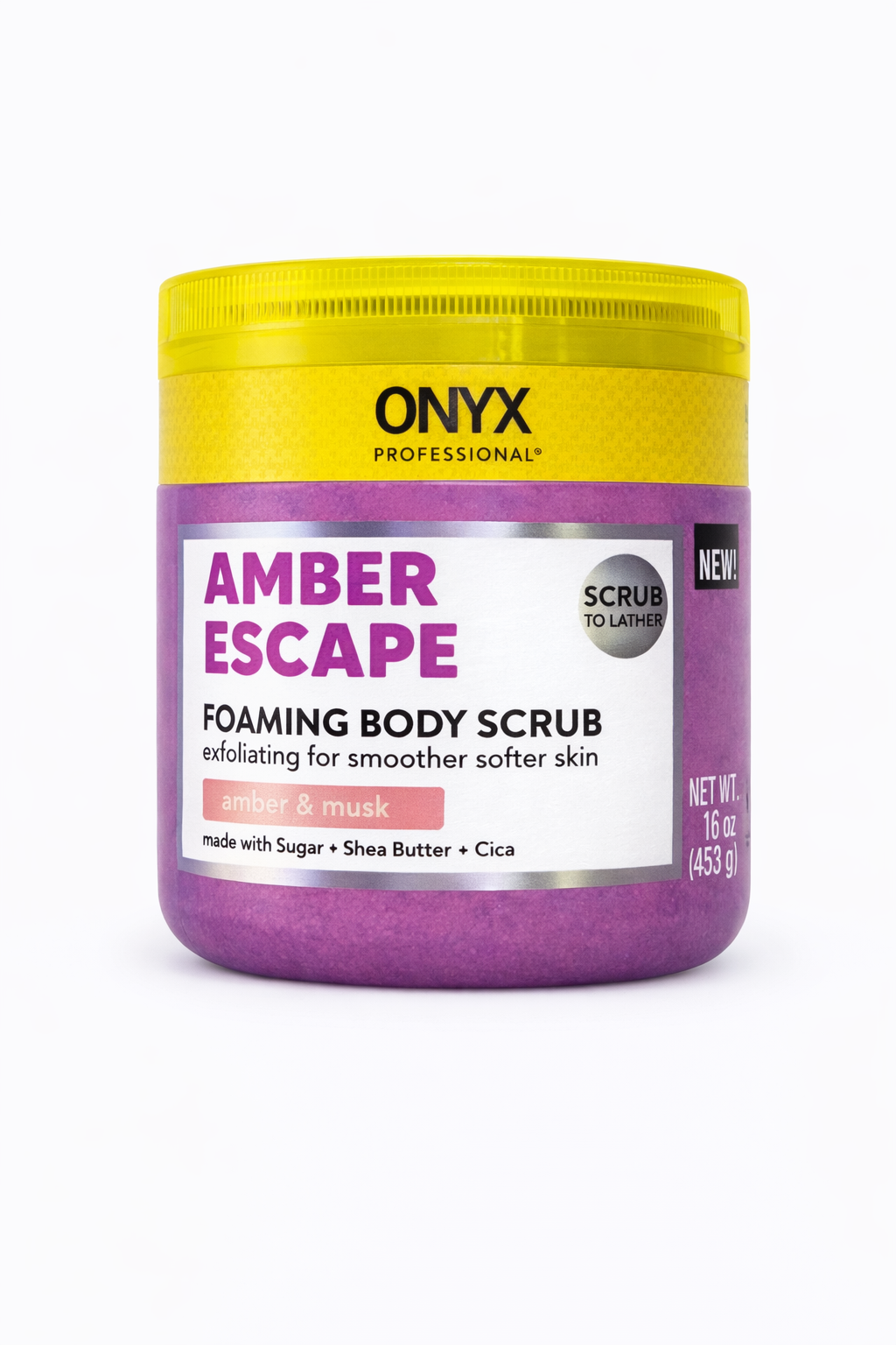ONYX Professional® Foaming Body Scrub with Shea Butter & Cica, Amber Escape