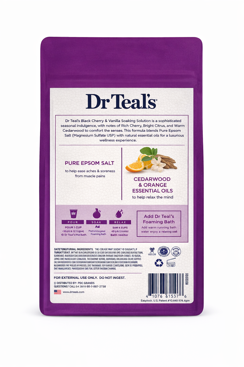 Dr Teal's Epsom Salt Magnesium Soak, Black Cherry & Vanilla