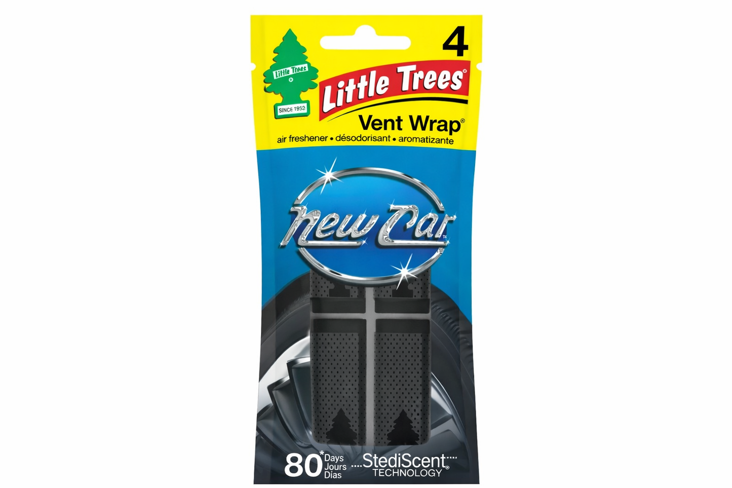 Little Trees Air Freshener Vent Wrap New Car Scent Fragrance 4-Pack