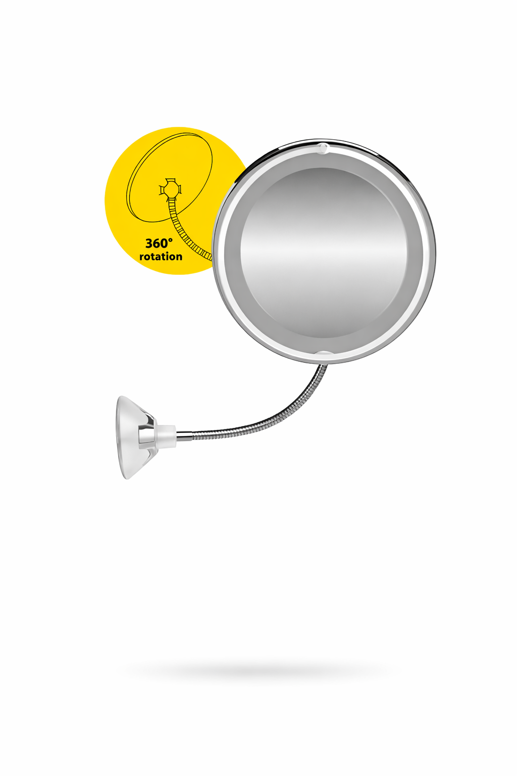ONYX Professional Super Flex LED Makeup Mirror with Suction Cup, White